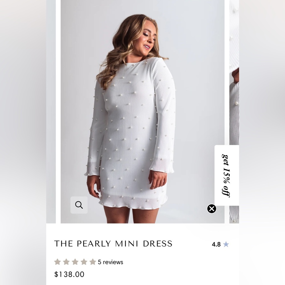 THE PEARLY MINI DRESS by Waverles size Medium. New with tags.